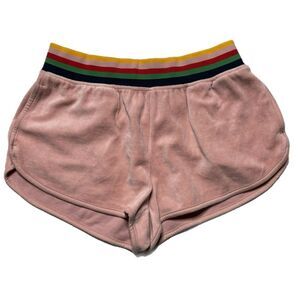 Women’s mid-rise velour track shorts